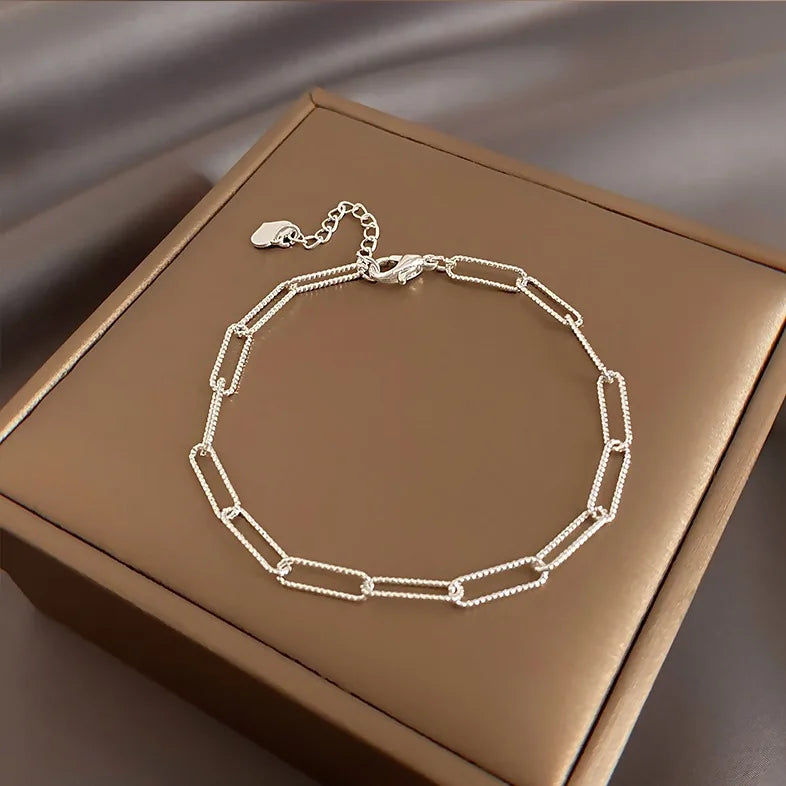 925 Sterling Silver Crystal Flower Bracelet for Women Girls New Personality Korean Chain Fashion Jewelry Accessories Party Gifts