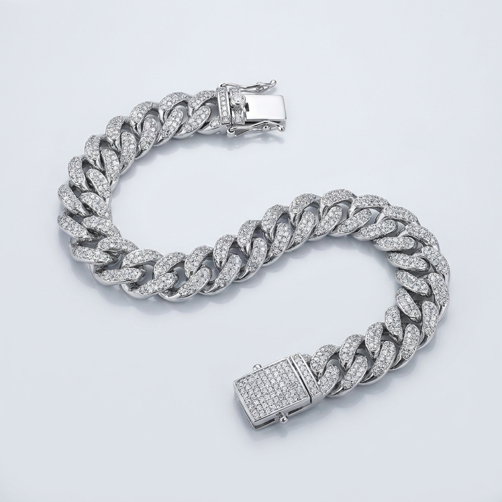 Iced Cuban Link Bracelet – 925 Sterling Silver