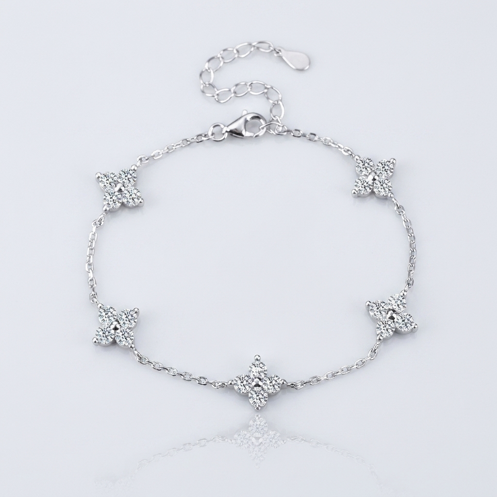 Bracelet Fleur de Cristal – Argent 925