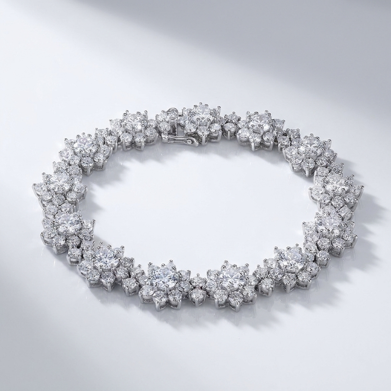 Bracelet tournesol en moissanite – Argent 925