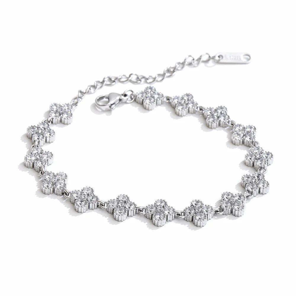 NiNice 316L Stainless Steel Bracelet Cubic Zirconia Exquisite Temperament Popular Fashion Simple Selection Jewelry Wholesale