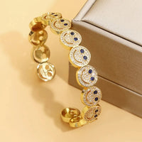 2025 New Luxury Light Full Diamond Colored Smile Bracelet, Unique Design Gold-Plated Stackable Jewelry, Fashionable, Personalize