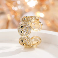 2025 New Luxury Light Full Diamond Colored Smile Bracelet, Unique Design Gold-Plated Stackable Jewelry, Fashionable, Personalize