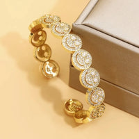 2025 New Luxury Light Full Diamond Colored Smile Bracelet, Unique Design Gold-Plated Stackable Jewelry, Fashionable, Personalize