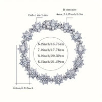 Metis D Color VVS1 Moissanite Bracelet For Women 925 Sterling Silver Diamond Sunflower Bangle Wedding Bridal Luxury Hand Jewelry