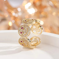 2025 New Luxury Light Full Diamond Colored Smile Bracelet, Unique Design Gold-Plated Stackable Jewelry, Fashionable, Personalize