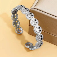 2025 New Luxury Light Full Diamond Colored Smile Bracelet, Unique Design Gold-Plated Stackable Jewelry, Fashionable, Personalize