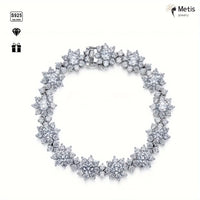 Metis D Color VVS1 Moissanite Bracelet For Women 925 Sterling Silver Diamond Sunflower Bangle Wedding Bridal Luxury Hand Jewelry