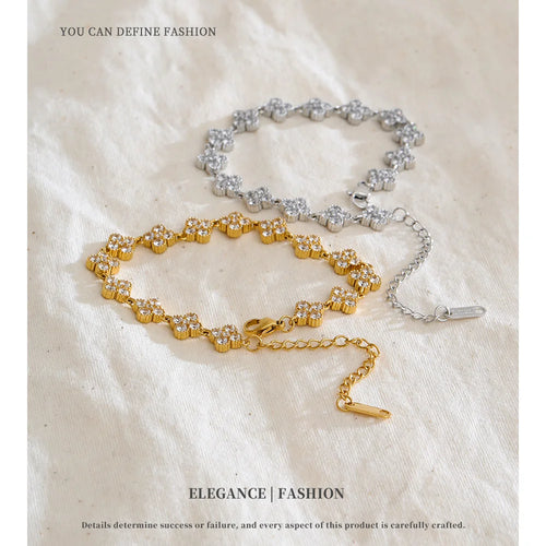 Crystal Tennis Bracelet – Stainless Steel