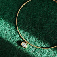 BXINY 2-4carat East West Oval Cut Moissanite Collar Choker Necklace S925 Silver Bezel Set Solitaire Diamond Pendant Gift Jewelry
