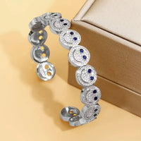 2025 New Luxury Light Full Diamond Colored Smile Bracelet, Unique Design Gold-Plated Stackable Jewelry, Fashionable, Personalize
