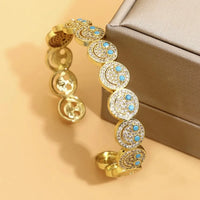2025 New Luxury Light Full Diamond Colored Smile Bracelet, Unique Design Gold-Plated Stackable Jewelry, Fashionable, Personalize