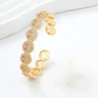2025 New Luxury Light Full Diamond Colored Smile Bracelet, Unique Design Gold-Plated Stackable Jewelry, Fashionable, Personalize