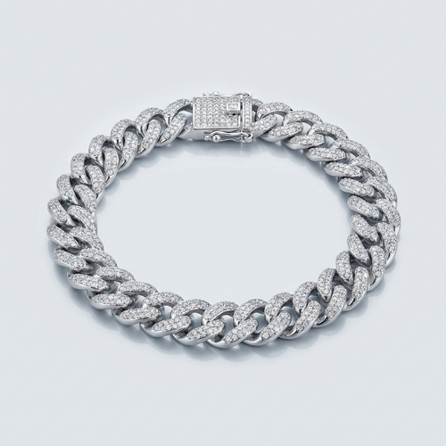 Iced Cuban Link Bracelet in 925 sterling silver