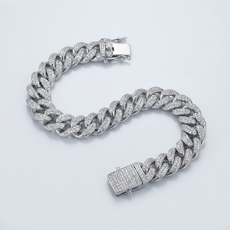 Iced Cuban Link Bracelet – 925 Sterling Silver