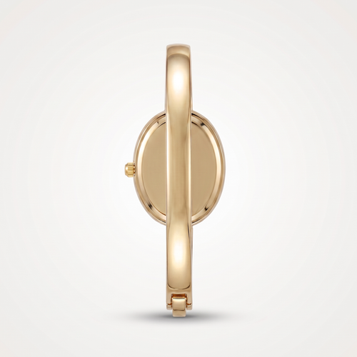 Athena Watch in Gold / Gold Dial, polished caseback seen from the back
