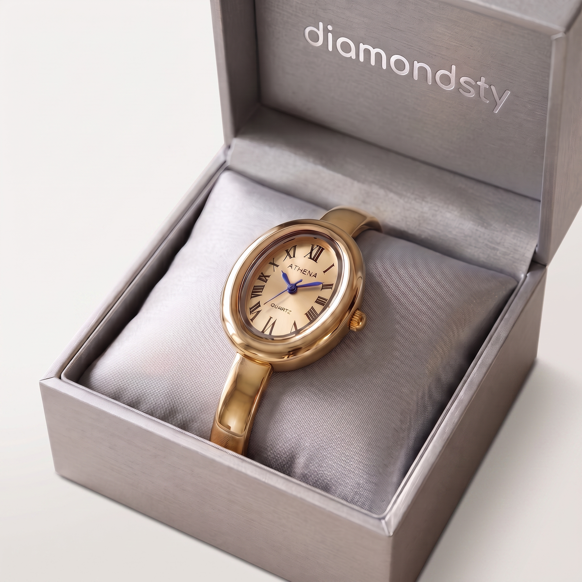 Athena Watch in gold presented in a Diamondsty gift box